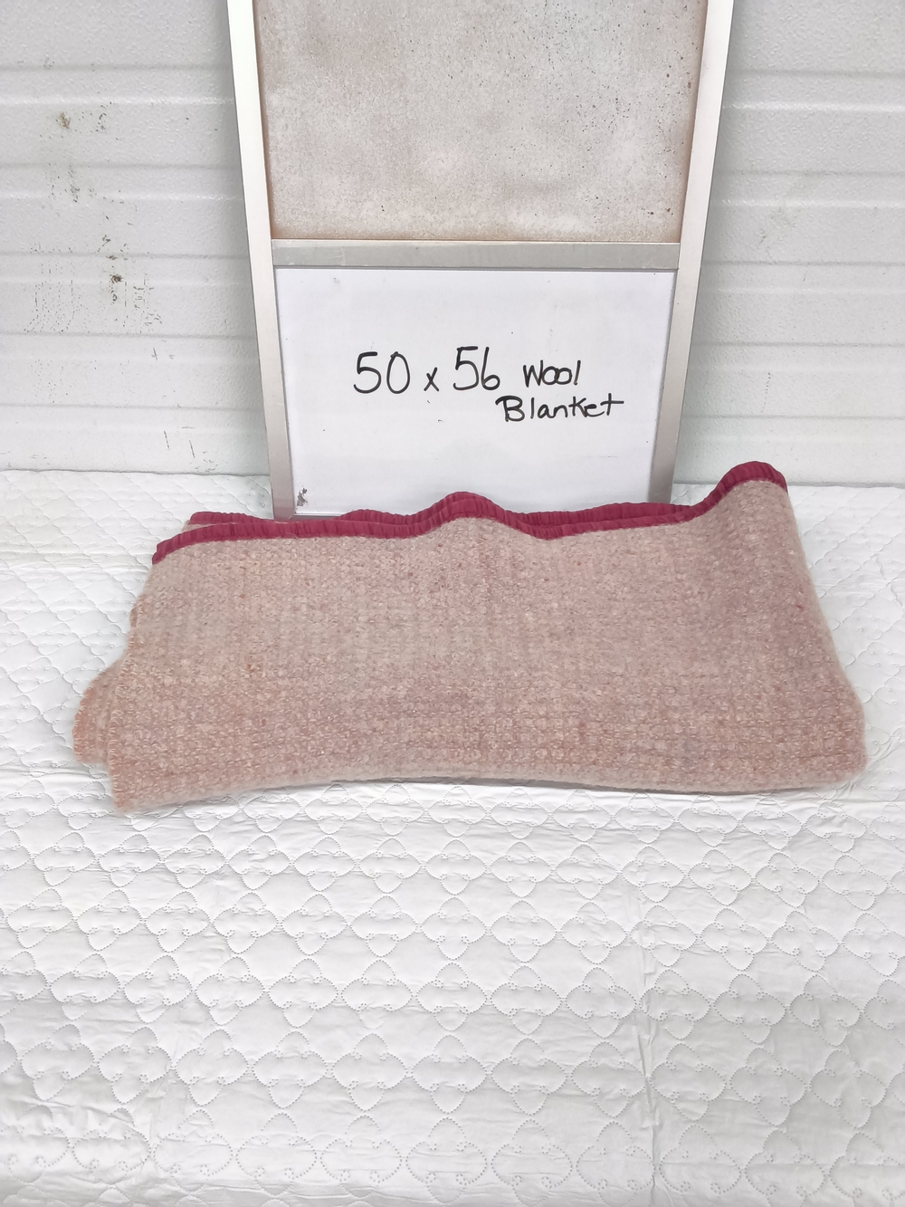 Vintage Kenwood Mills All-Virgin Wool Blanket – Mauve Speckle – Made in Canada